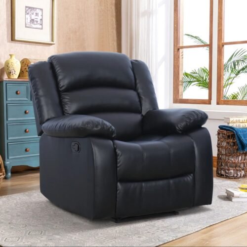 Emryn Modern Breathable Leatherette Manual Recliner with Overstuffed Arms & Back by Urban Recliner