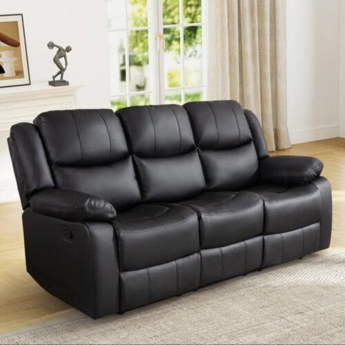 Kamarli Breathable Leatherette 3-Seater Manual Recliner Sofa by Urban Recliner