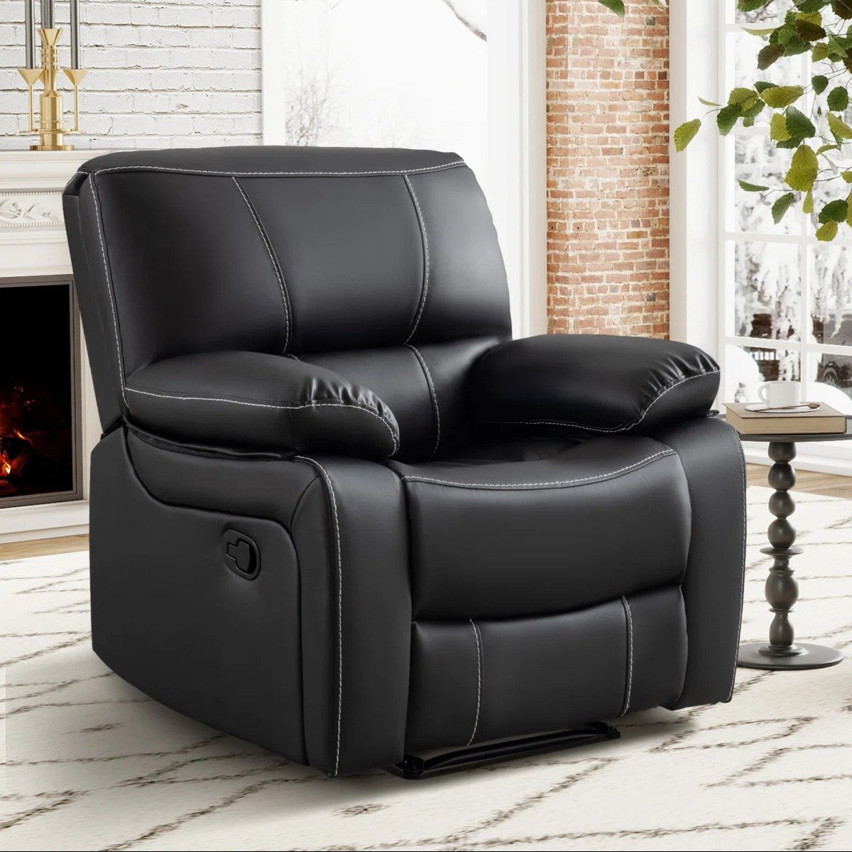 Breathable Leather Manual Recliner Chair