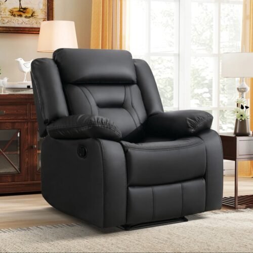 Modern Etherine Overstuffed Faux Leather Manual Wall Recliner Chair by Urban Recliner