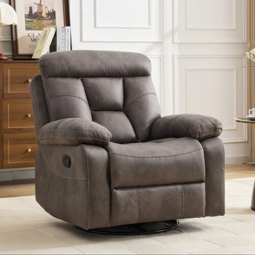 Super Soft Padded Swivel Rocker Manual Recliner Chair by Urban Recliner