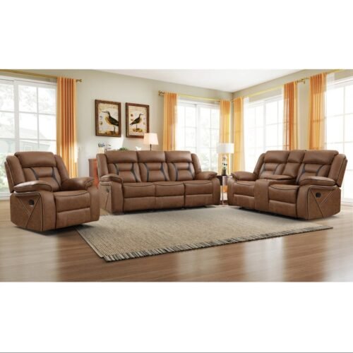 Chelliah 3-Piece Contemporary Upholstered Faux Leather Manual Reclining Living Room Set by Urban Recliner