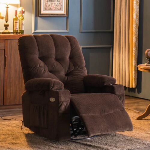 Electric Power Swivel Glider Rocker Recliner Chair with Remote Control by Urban Recliner