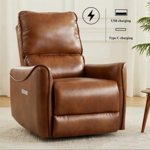 Hjalti Power Swivel Rocker Recliner Chair with USB Port by Urban Recliner