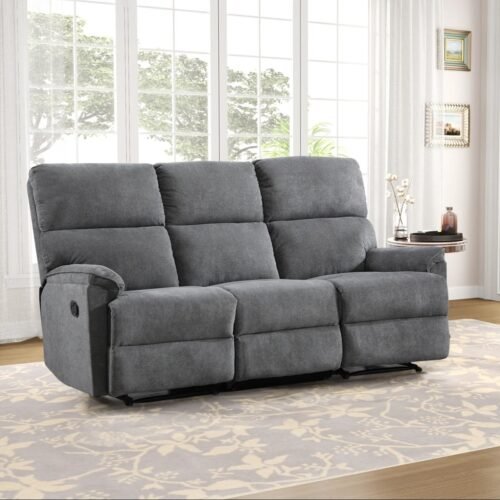 Nikula 3 Seater Chenille Manual Recliner Sofa by Urban Recliner