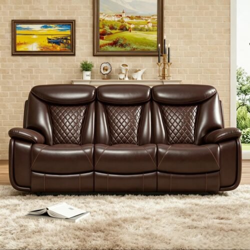 Madeira 3 Seater Leather Power Recliner Sofa by Urban Recliner