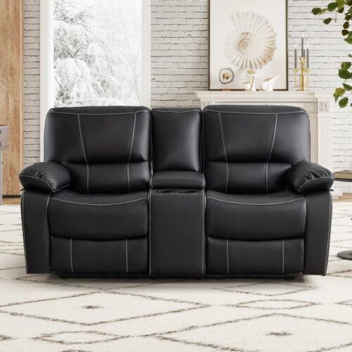 Nickki 2 Seater Manual Recliner Sofa with Cup Holders & Storage by Urban Recliner