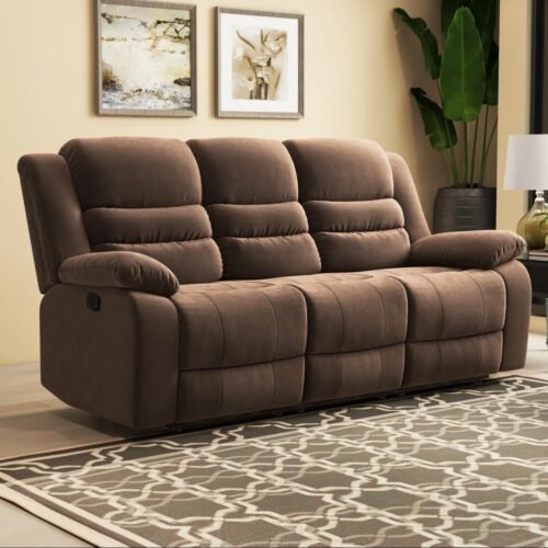 Toshiaki 3 Seater Microfiber Manual Recliner Sofa by Urban Recliner